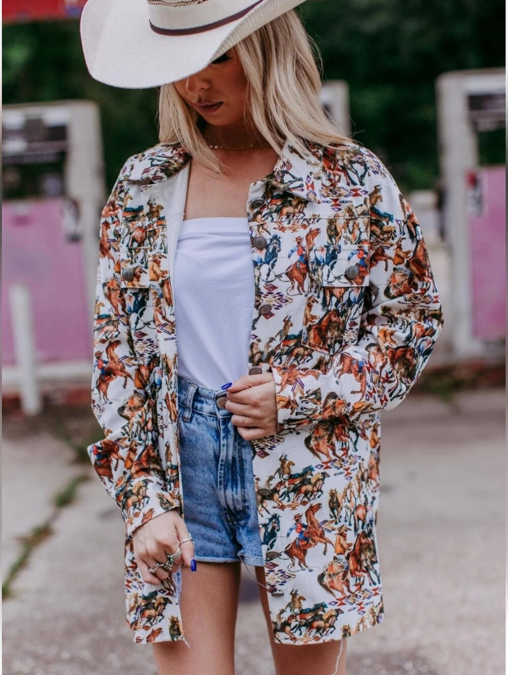 New Marigold Kiss Buckaroo Corduroy Shacket